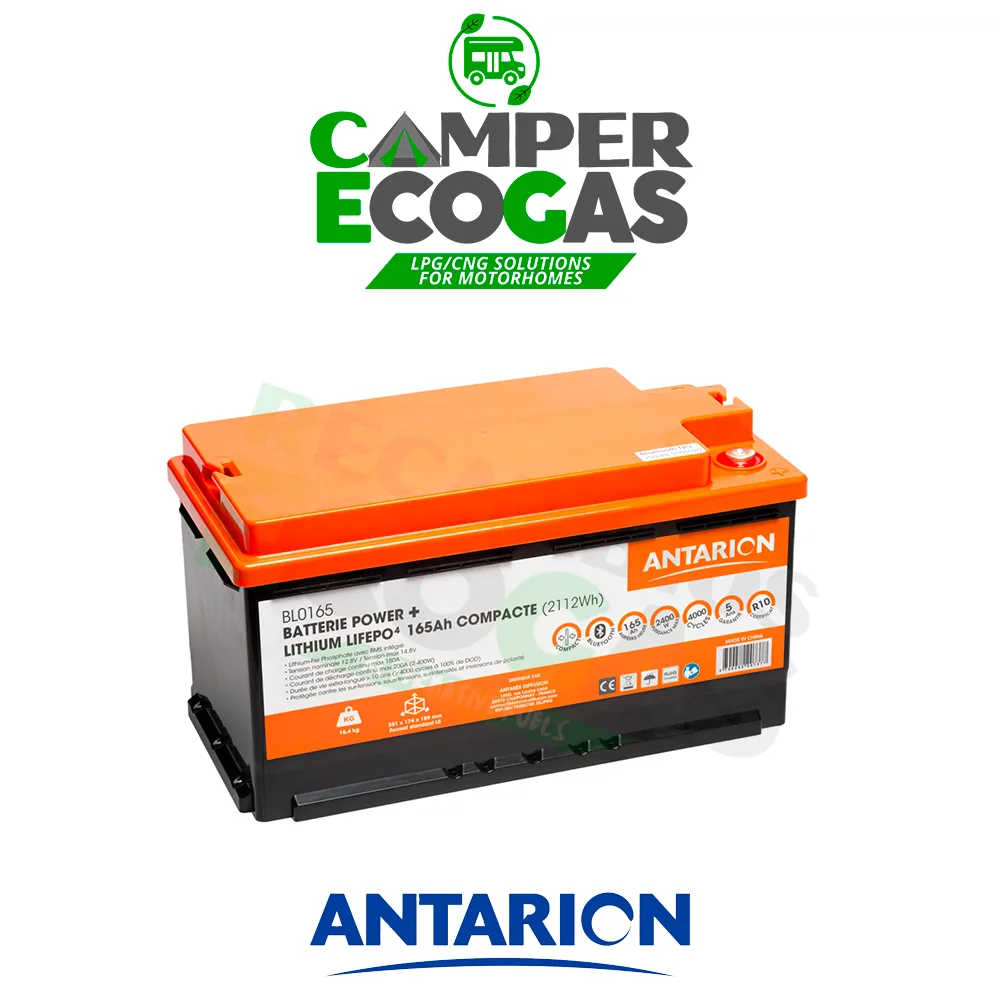 Antarion Batería de litio 165Ah POWER + Bluetooth, con calefactor integrado