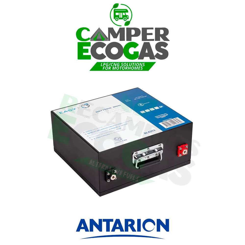 Antarion Batería de litio 200 Ah EASY + Bluetooth, con calefactor integrado, SLIM