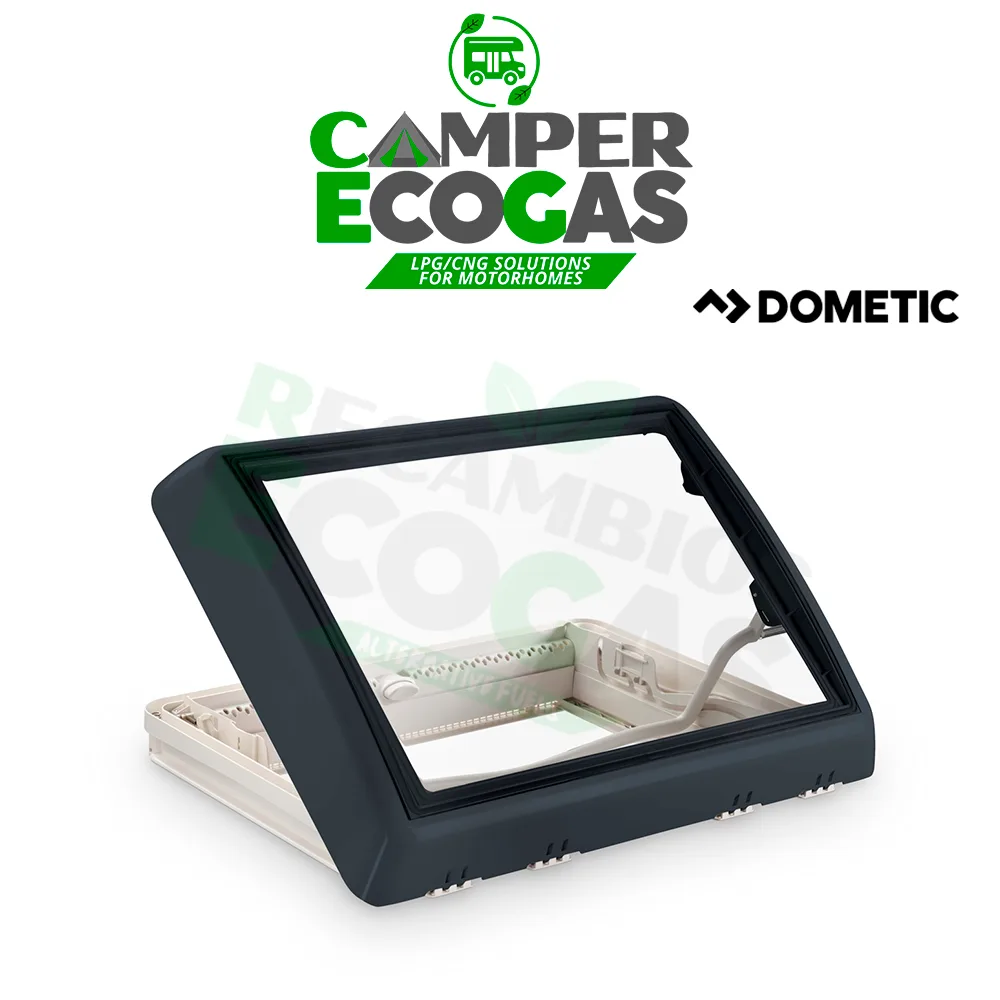 Dometic Midi Heki Style claraboya con palanca gris con ventilación forzada 700 x 500 mm
