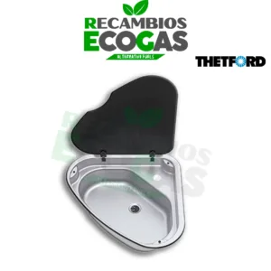 Thetford Fregadero de acero inoxidable Serie 33 - Derecha sin caño de grifo Thetford Cocina Cooker Cristal Negro