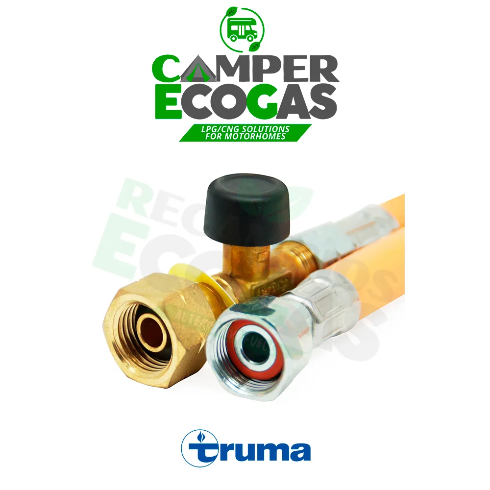 Truma-Manguera-de-gas-de-alta-presión-+-protección-contra-rotura-de-manguera-G.36---G.1---450mm Truma Manguera de gas de alta presión + protección contra rotura de manguera G.36 -> G.1 - 450mm