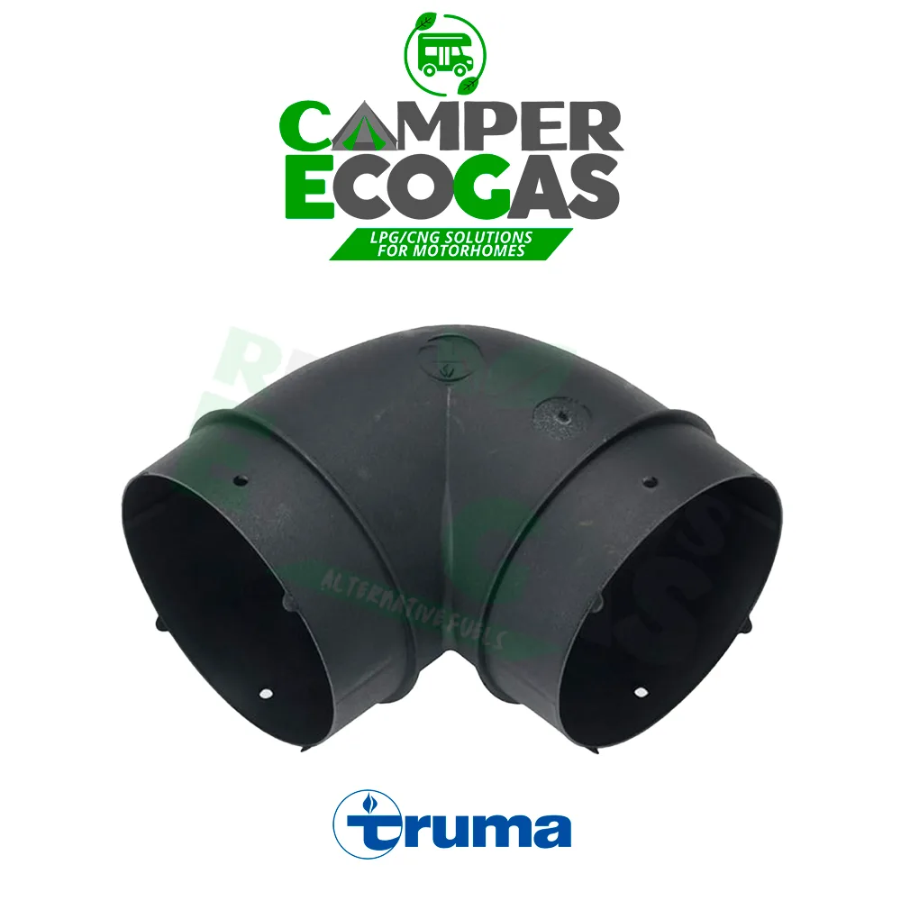 Truma curva BG 65/72 mm para distribución de aire caliente, negro