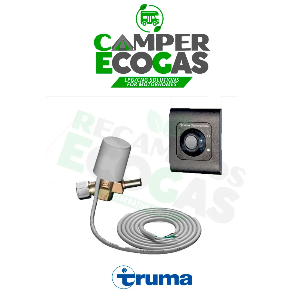 Truma interruptor de gas remoto GS 10 para tubería de gas de 10 mm para sistema de 1 ó 2 botellas