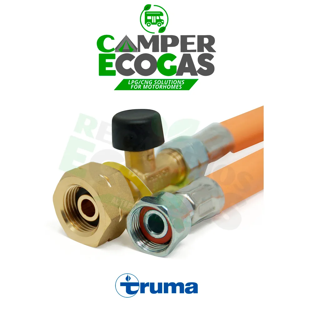 Truma Manguera de gas de alta presión + protección contra rotura de manguera G.36 -> G.2 - 750mm