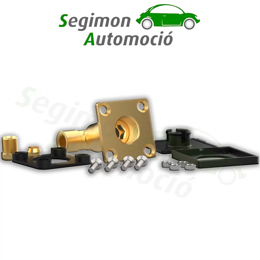 CAMPKO Válvula de llenado de GLP W21.8 x 1/14 en línea de cobre de 8 mm - acodada