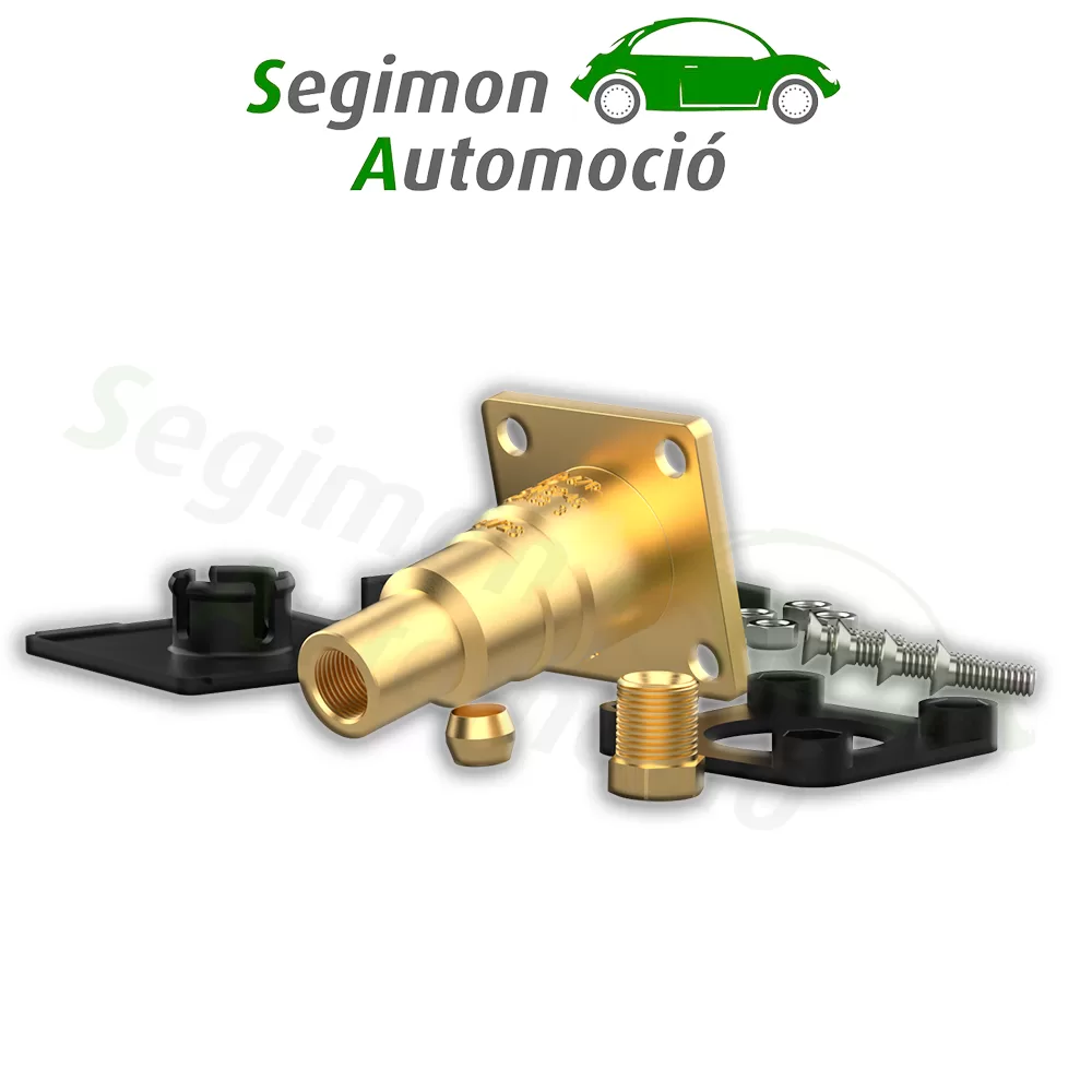 CAMPKO Válvula de llenado de GLP W21.8 x 1/14 en línea de cobre de 8 mm - recta