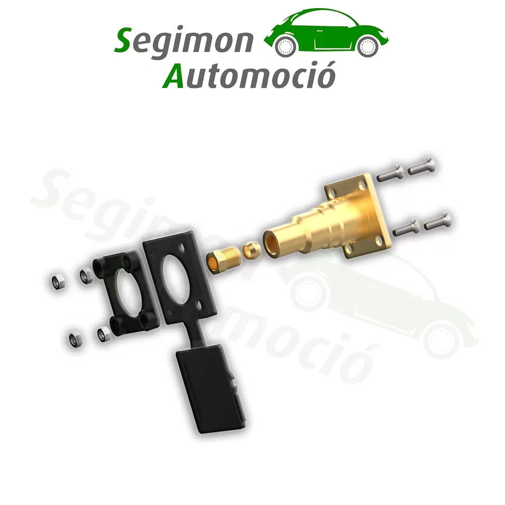 CAMPKO Válvula de llenado de GLP W21.8 x 1/14 en línea de cobre de 8 mm - recta