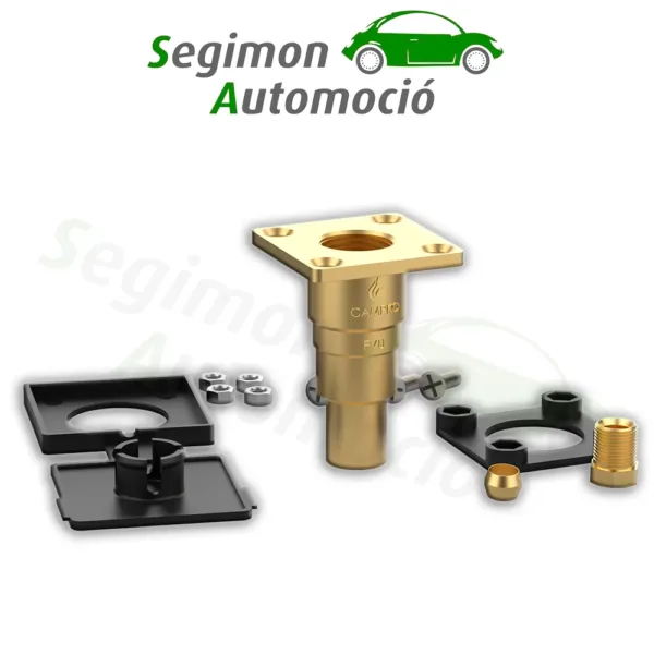 CAMPKO Válvula de llenado de GLP W21.8 x 1/14 en línea de cobre de 8 mm - recta