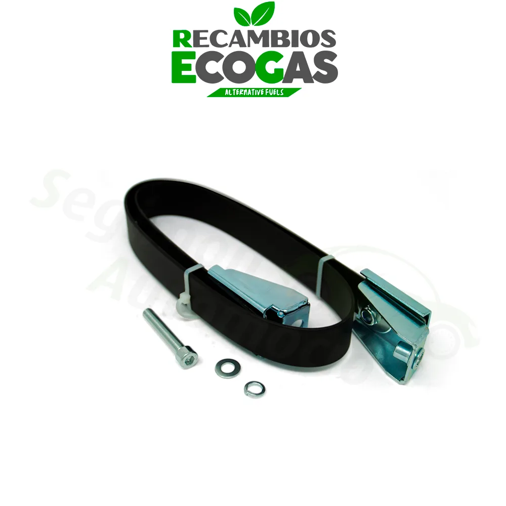 CAMPKO correa de acero inoxidable con tensor para el soporte de la botella de gas (grosor de la correa de 1,5x30mm) Cumple la norma R67.01