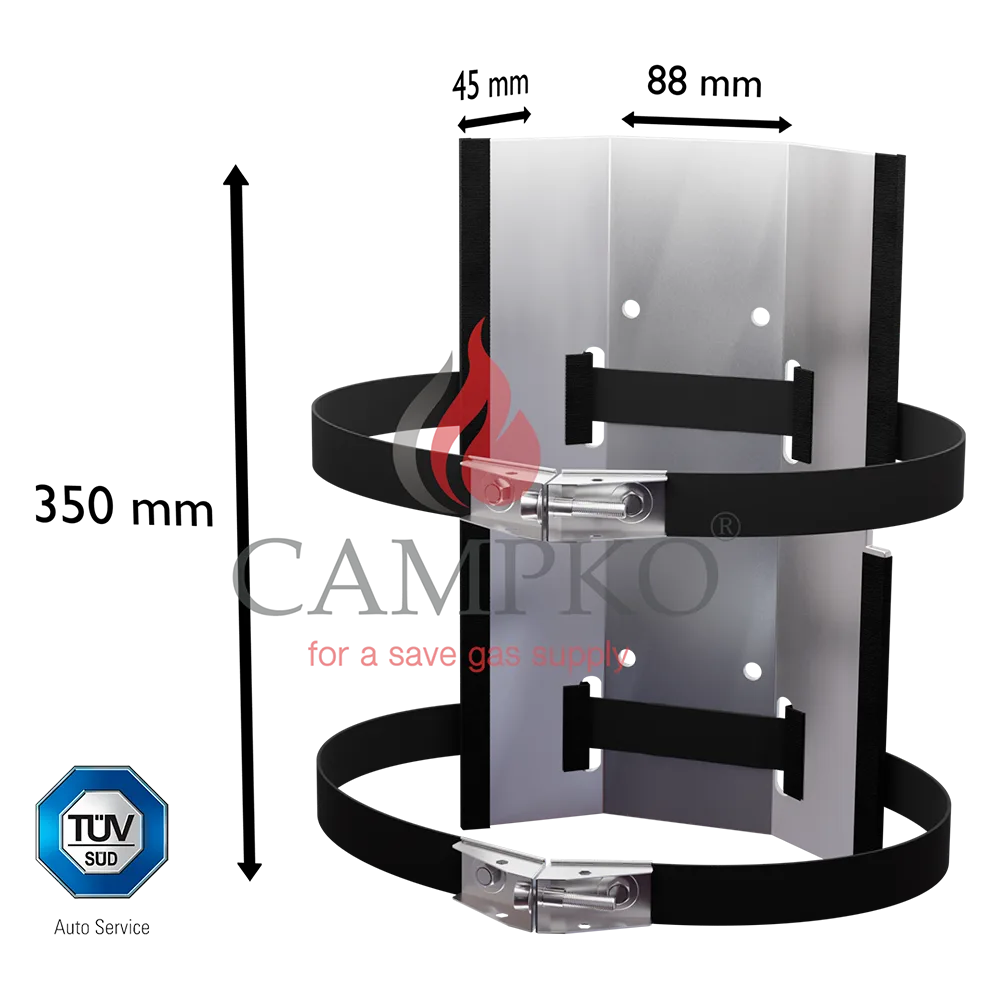 CAMPKO-soporte-de-pared-para-cilindro-png.webp CAMPKO soporte de pared para cilindro de gas Ø 300 + 2 correas de acero inoxidable con tensor