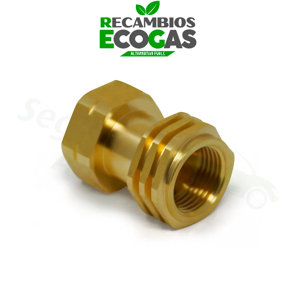 DREHMEISTER Adaptador para regulador de gas USA a bombona de propano EUROPEA 3/8 Tipo 1 QCC (ACME) -> G.12 W21,8 x 1/14 LH