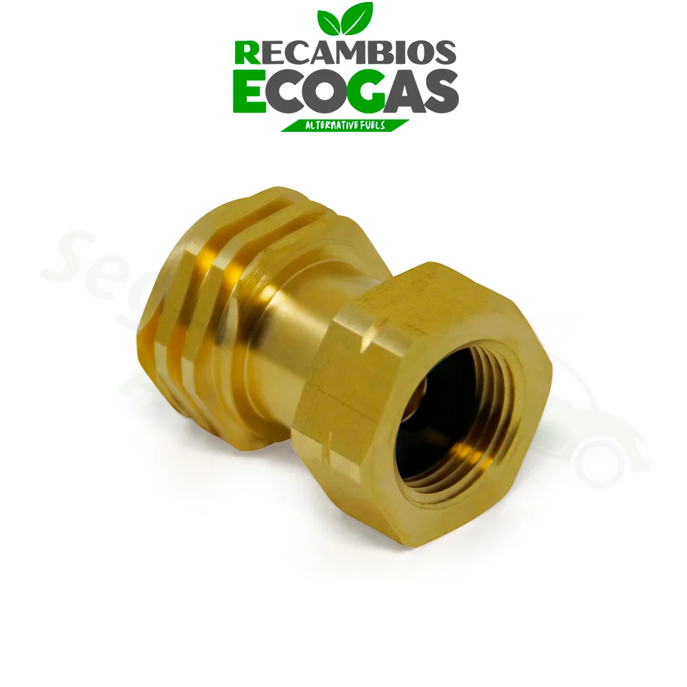 DREHMEISTER Adaptador para regulador de gas USA a bombona de propano EUROPEA 3/8 Tipo 1 QCC (ACME) -> G.12 W21,8 x 1/14 LH
