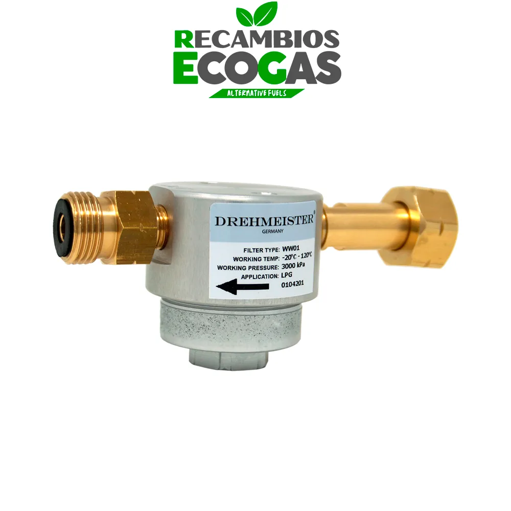 DREHMEISTER SMART Filtro para cilindros GLP W21,8 x 1/14 LH - versión larga