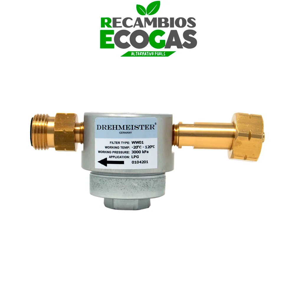 DREHMEISTER SMART Filtro para cilindros GLP W21,8 x 1/14 LH - versión larga