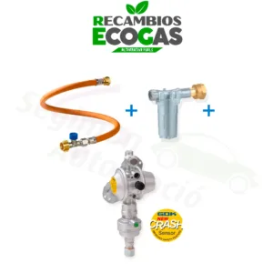 GOK regulador de presión baja 30 mbar 1,5 kg/h 0° 10 mm incl. válvula de ensayo