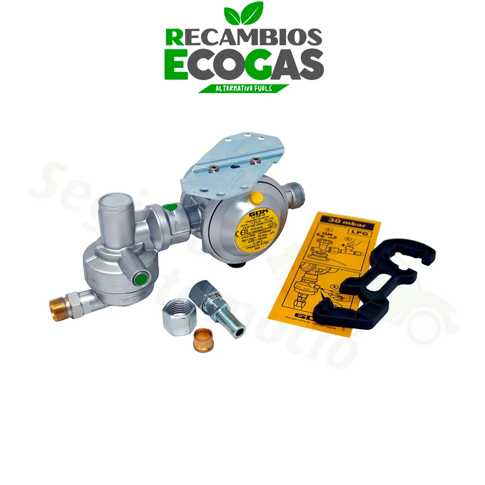 GOK Regulador de presión de gas Caramatic DriveOne Crash-Sensor 1,5 kg/h - posición horizontal