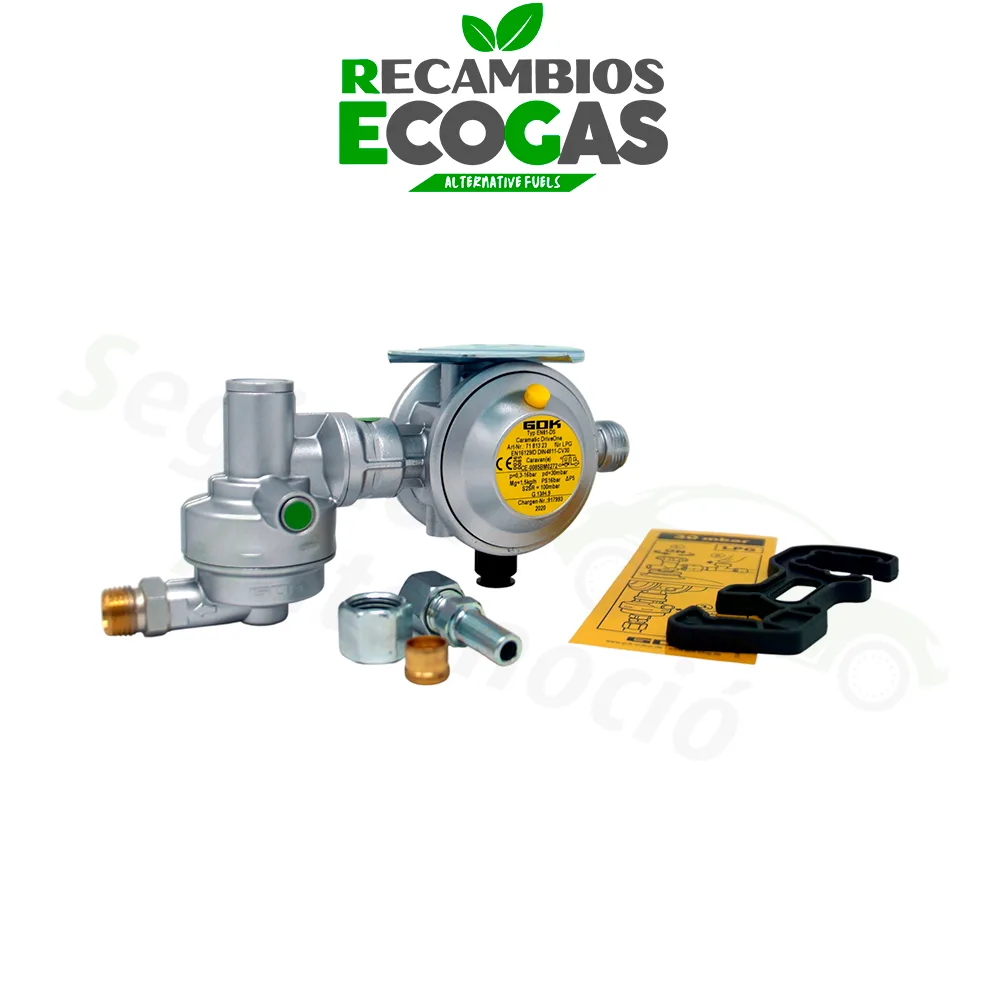 GOK Regulador de presión de gas Caramatic DriveOne Crash-Sensor 1,5 kg/h - posición horizontal