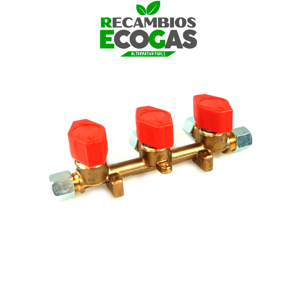 GOK bloque de distribución de 3 vías 10 mm salida 8 mm