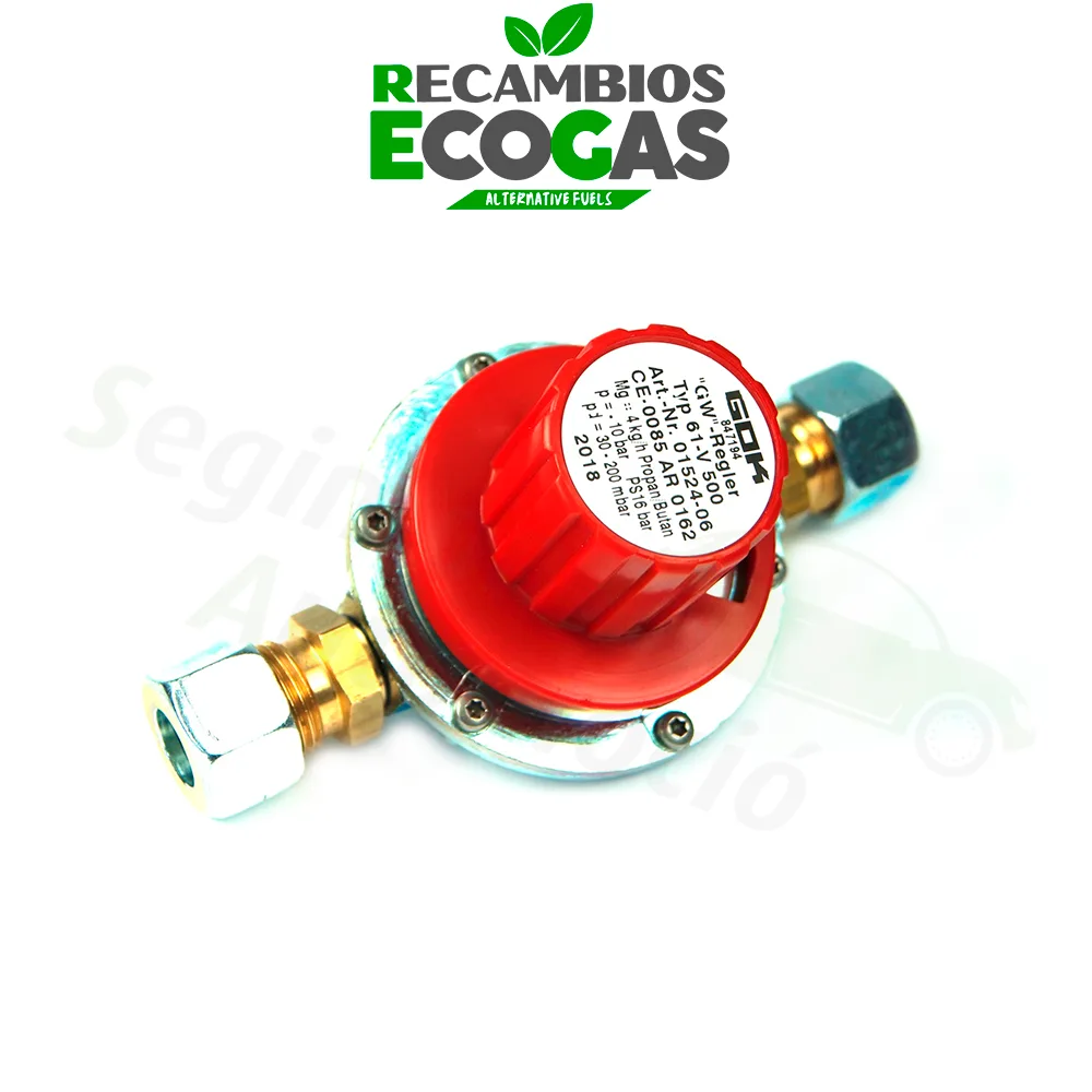 GOK regolatore di pressione 50 mbar 61-V500 4 kg/h 30-200 mbar ambos lados RVS12 - con 11 niveles ajustables