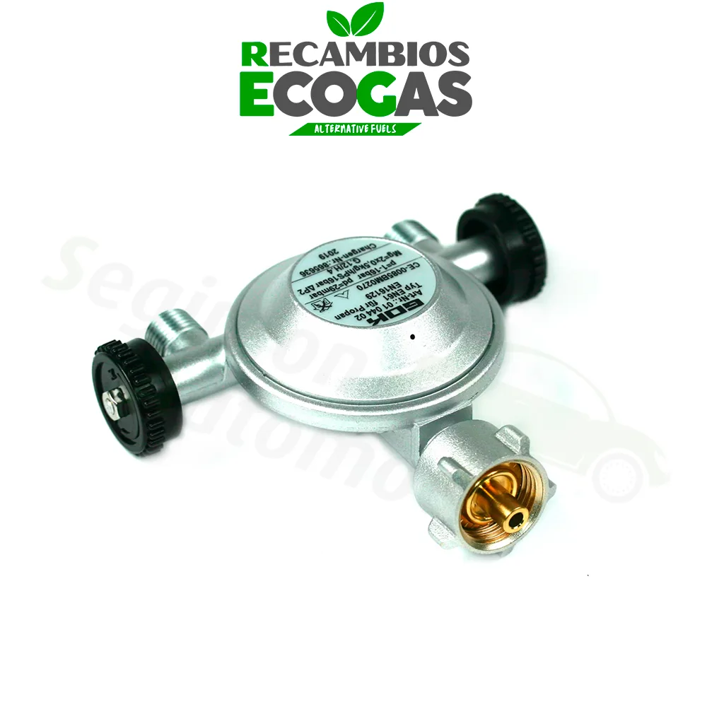 GOK regulador de gas EN61 1 kg/h 29 mbar con 2 salidas