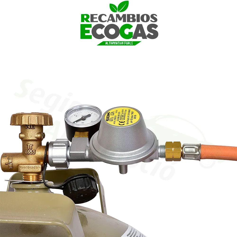 GOK regulador de gas EN61 1,5kg/h 29mbar KLF x G1/4LH-KN PRV Man.