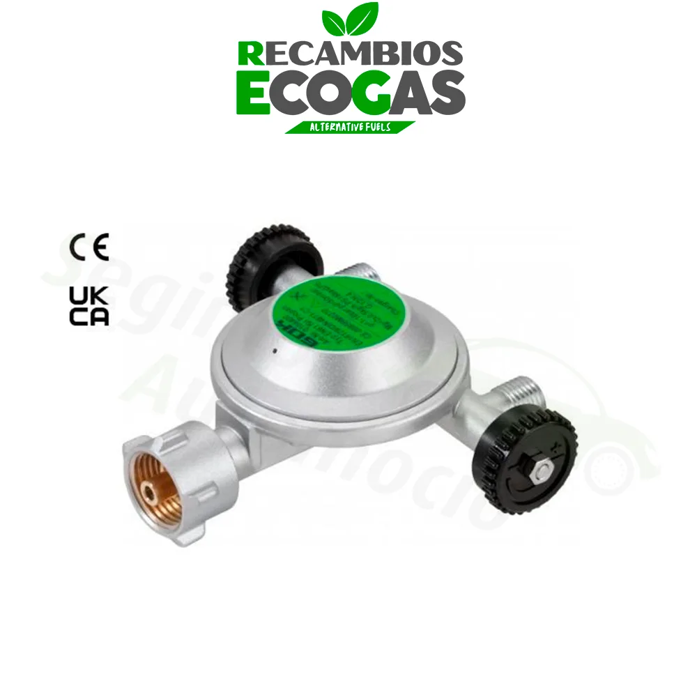 GOK regulador de gas EN61 1kg/h 29mbar KLF (W21.8x1/14) -> 3x G1/4LH cono