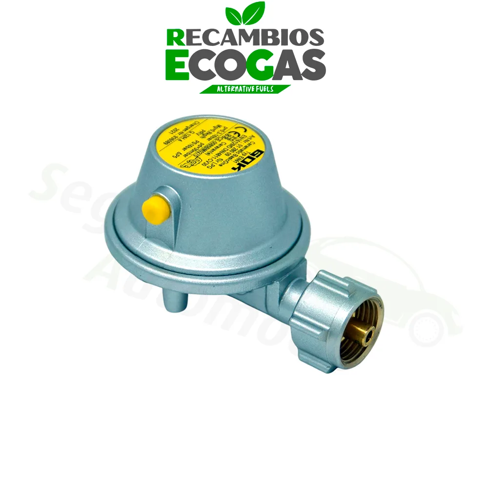 GOK regulador de presión GLP Caramatic BasicOne EN61 0,8kg/h 30mbar - KLF x G1/4LH-KN-90° PRV