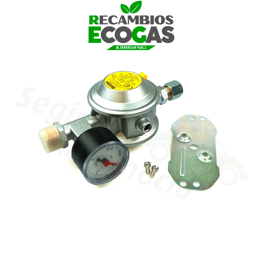 GOK regulador de presión baja 30 mbar 1,5 kg/h recto 10 mm incl. manómetro