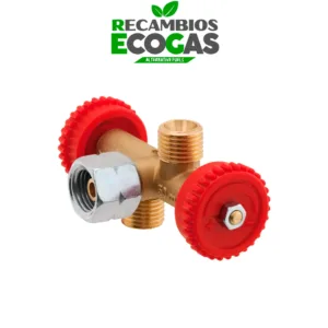 Bloque de distribución GLP (propano/butano) de 4 vías 10 mm salida 8 mm