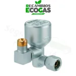 Grifo de gas de dos vías G 1/4 LH-ÜM x 2 x G 1/4 LH-KN