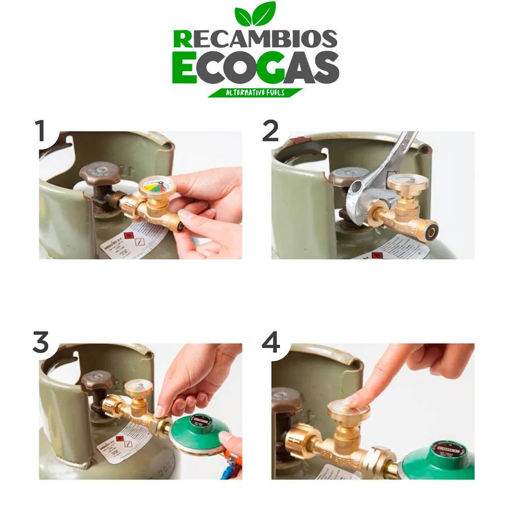 GasStop válvula de cierre de emergencia para bombonas de gas W21.8 x 1/14 LH (G.12) para Alemania