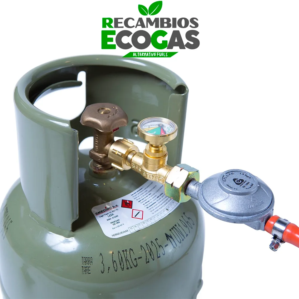 GasStop válvula de cierre de emergencia para bombonas de gas W21.8 x 1/14 LH (G.12) para Alemania