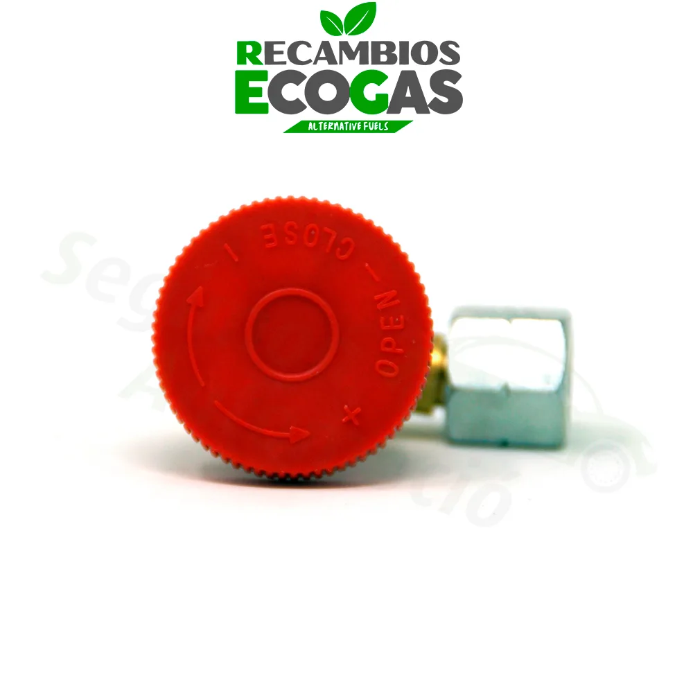 Grifo de gas unidireccional de 90° G 1/4 LH-ÜM x G 1/4 LH-KN