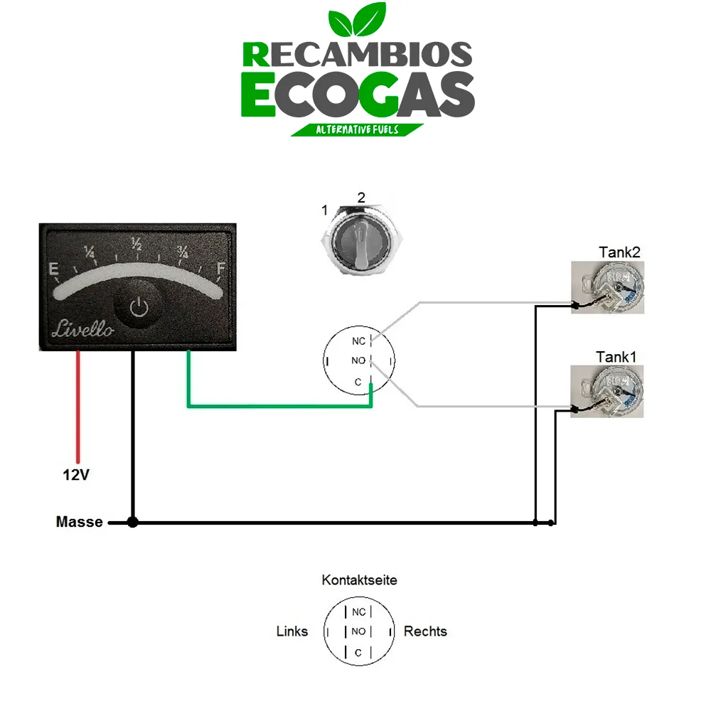 Interruptor giratorio 250 V/AC 3 A Posiciones de conmutación 2 (1 x 90 ° IP65)