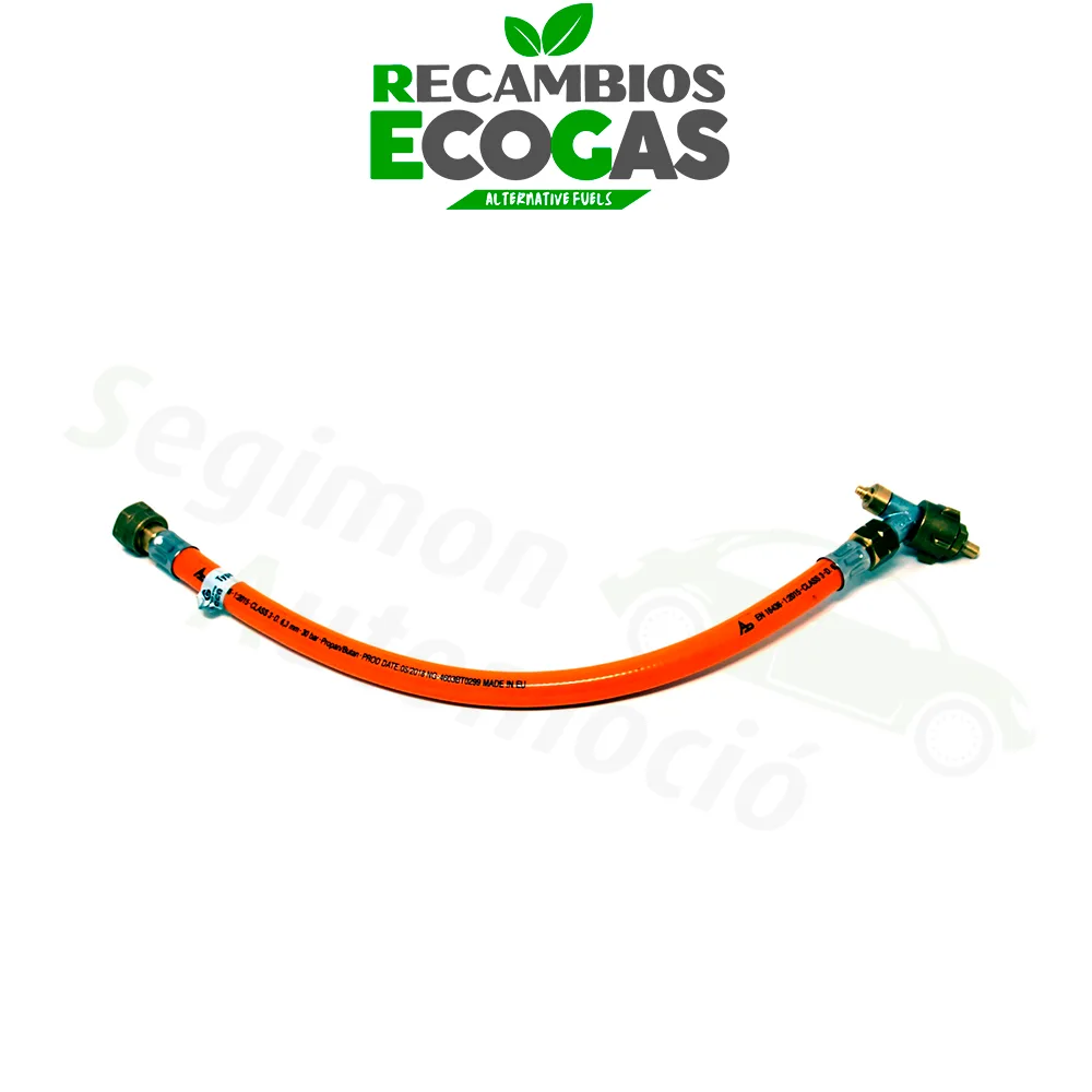 Manguera de gas Cavagna G.36 (M20x1,5) x G.12 (KLF) con protección contra la rotura de la manguera - 450 mm