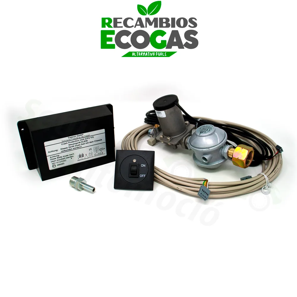 Sistema de regulación 30 mbar 1,5kg/h incl. sensor de impacto (uso de gas durante la conducción)