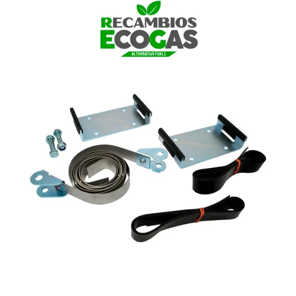 Soporte del tren de aterrizaje y correas de sujeción para depósitos de gas cilíndricos de Ø 200-450 mm