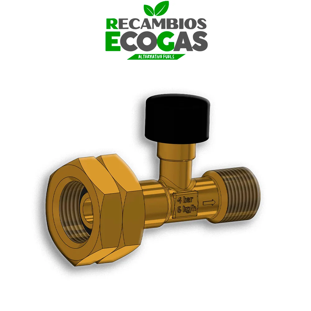 Válvula de alivio externa, protección contra la ruptura de la manguera Gas LP (propano/butano) G.8 W21.8 x 1.814 - L.H x 3/8 "LH