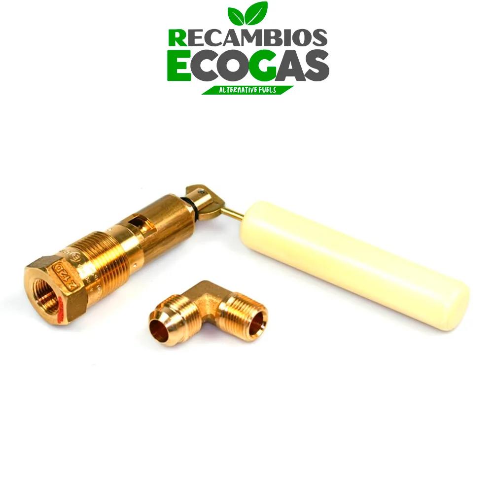 Válvula de parado al 80% para botellas de combustible con angulo de 90° h. 600 x 0° (27-30L)