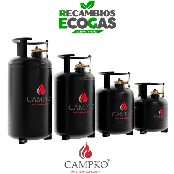 Bombona de gas CAMPKO recargable 15L–36 L | Acero