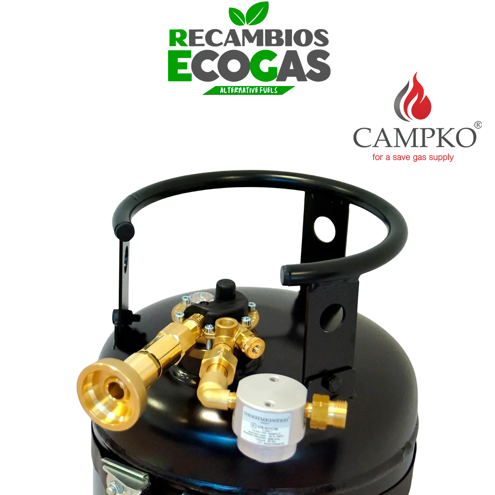 Bombona de gas CAMPKO recargable 15L–36 L | Acero